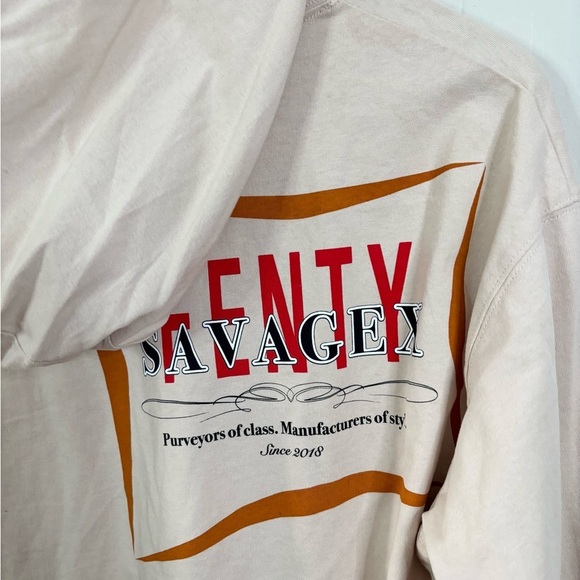 Savage X Fenty pullover hooded sweatshirt SM unisex sandy brown color - Picture 6 of 9